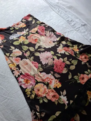 Falda Flamenco Flores Volantes Encaje Talla 40-42