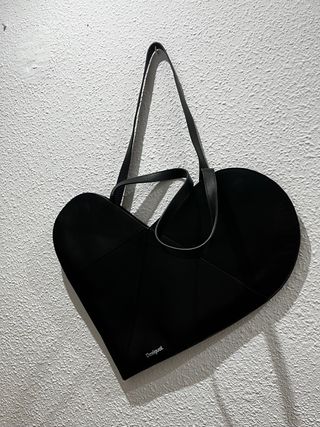 Bolso Corazón Desigual Negro piel