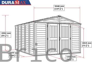 Caseta PVC Woodbridge Plus 405x324x233 cm - Duramax