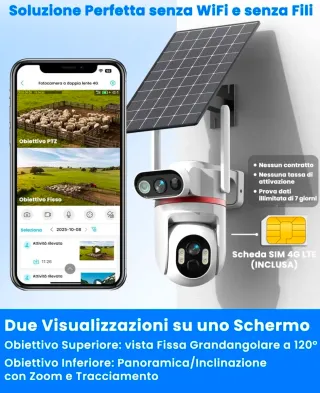 Telecamera 4G con Pannello Solare 8W