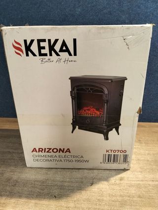 Chimenea eléctrica negra 1950 W, 37 x 23 x 51 cm | Kekai Arizona
