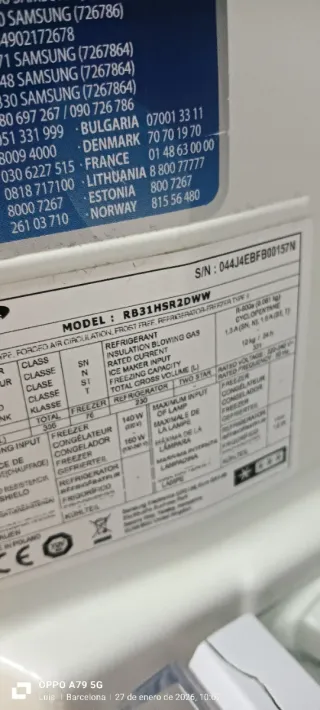 Nevera Combi Samsung no Frost energía A+