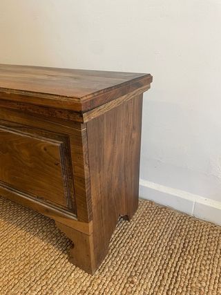 Antiguo baúl de madera Italia s.XIX