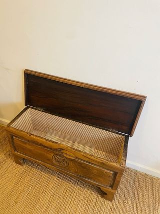 Antiguo baúl de madera Italia s.XIX