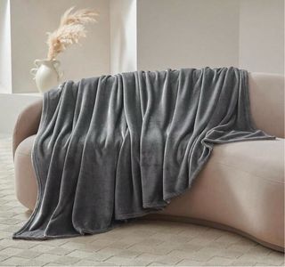 Manta suave de forro polar gris