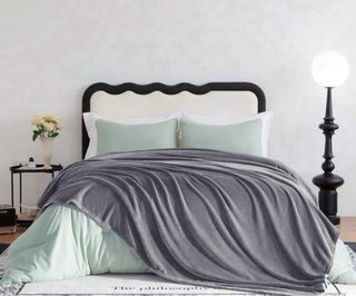 Manta suave de forro polar gris