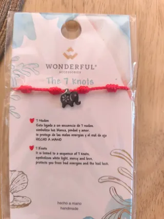 Lote 8 Pulseras 7 Nudos Rojas