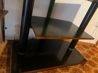 Mueble auxiliar cristal y madera