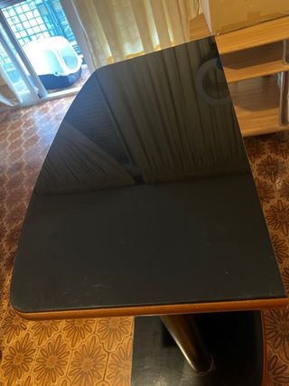 Mueble auxiliar cristal y madera