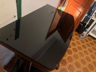 Mueble auxiliar cristal y madera