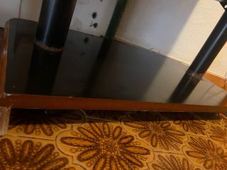 Mueble auxiliar cristal y madera