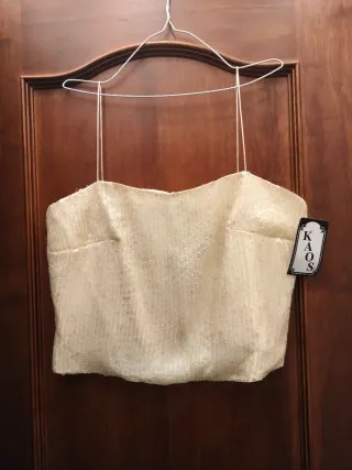 Top fiesta dorado KAOS con lentejuelas.