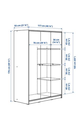 Armario blanco 3 puertas 117x176cm