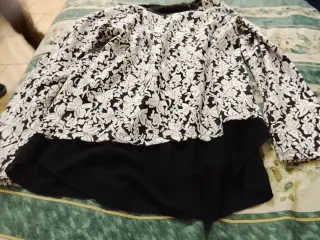 Vestito donna fantasia floreale nero/bianco taglia