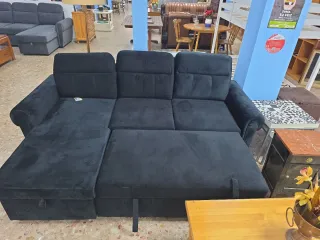 Sofá Cama Negro Tela Nuevo