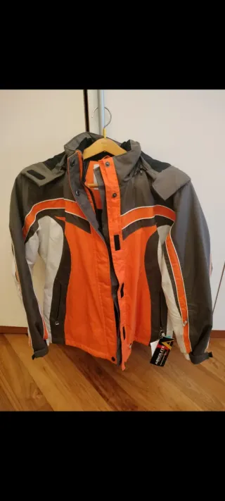 Giacca sci nuova arancione/grigia con cartellino