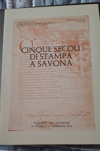 Libro: Cinque secoli di stampa a Savona