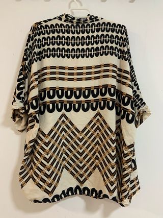 Kimono Shirt estampado beige y marrón