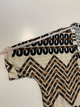 Kimono Shirt estampado beige y marrón