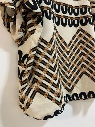 Kimono Shirt estampado beige y marrón