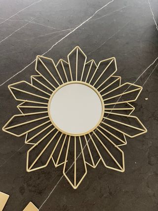 3 Espejos Decorativos Metal Dorado