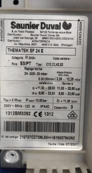 RECAMBIOS / DESPIECE SAUNIER THEMA TEK SF24 E