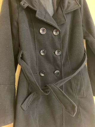 Abrigo paño lana negro