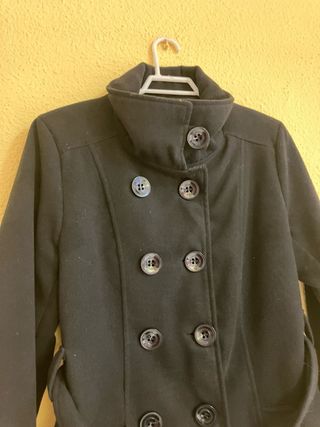 Abrigo paño lana negro
