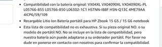 NUEVO! Batería hp zbook 15 g5 g6 VX04XL L05766-855