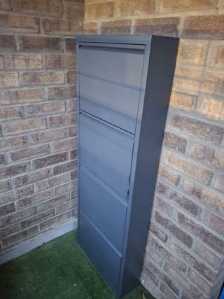 Zapatero Metálico Gris