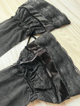 Medias Negras Encaje Talla Única