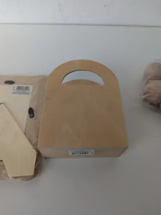 Kit Legno da Decorare: Cornice, Cesto, Perle