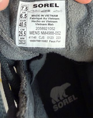 Botas Sorel Invierno Hombre Talla 40.5 Gris