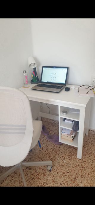 Escritorio blanco madera 90x52x73 cm