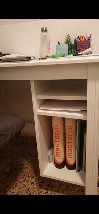 Escritorio blanco madera 90x52x73 cm