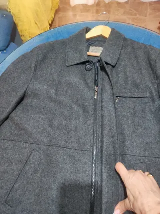 Chaquetón paño gris marengo