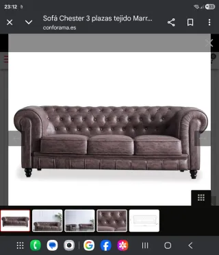 Sofá Chester 3 plazas marrón