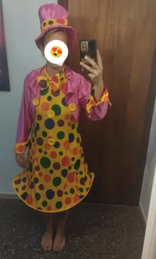 Disfraz payasa lunares talla única