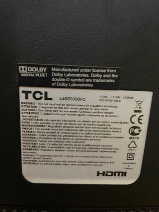 Televisión TCL 40 Negra