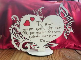 Cuore artigianale in legno personalizzato