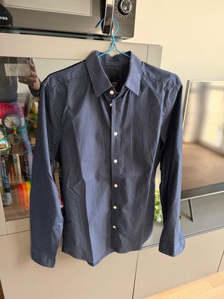 Camicia uomo a pois manica lunga