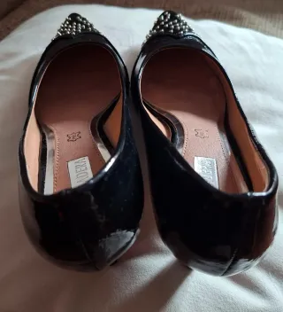 Zapatos salón negros piel