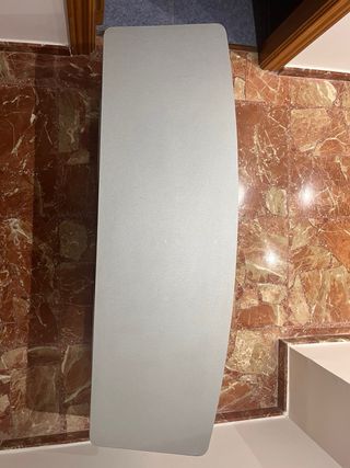 Mueble TV salón cristal y metal gris