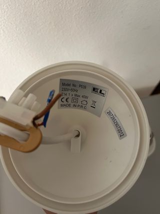 2 Lamparitas de techo cristal blanco y metal