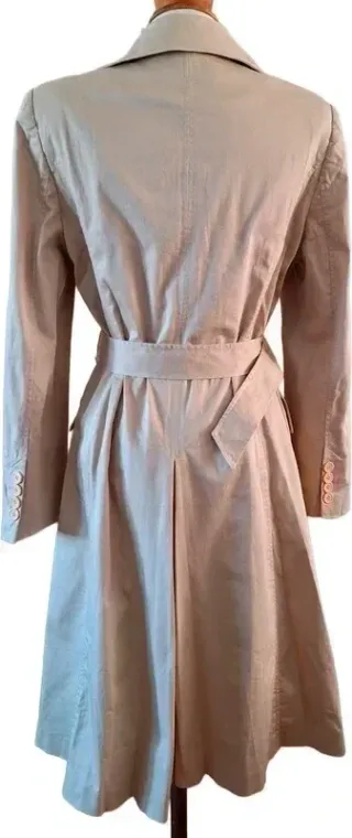 Gabardina larga clásica beige