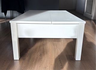 Mesa centro elevable blanca