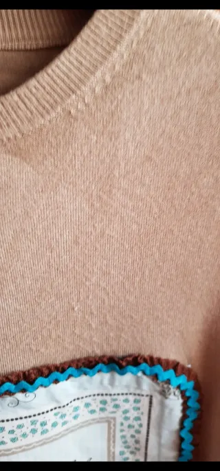 Jersey Zara Beige con Dibujo