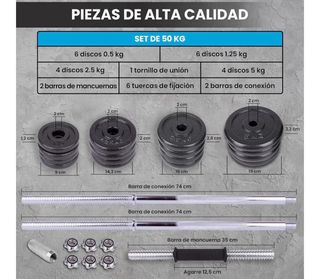 Set Pesas Gimnasio 50kg Maletín