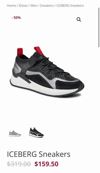 Zapatillas Iceberg Talla 45 Negras y Plateadas