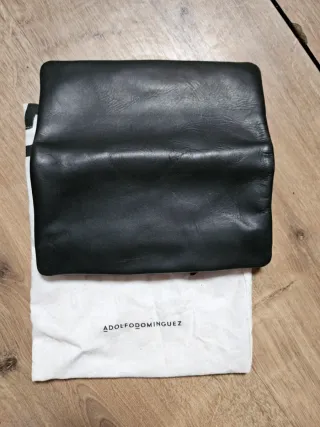 Cartera Adolfo Domínguez Negra Piel